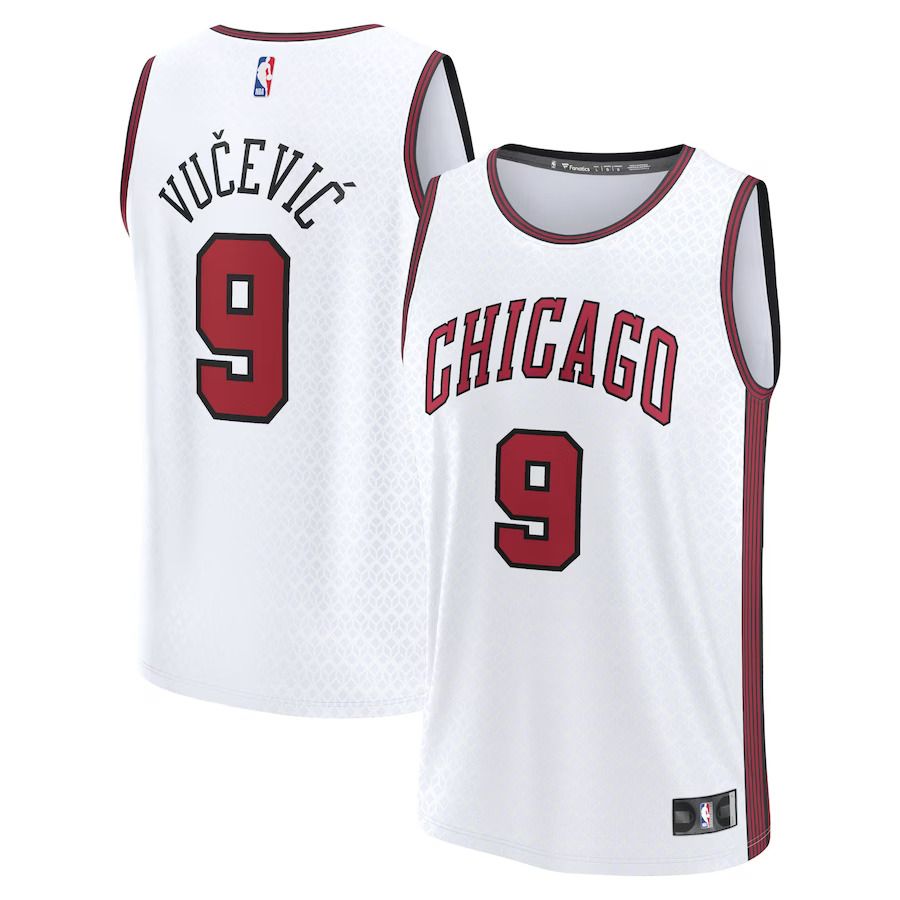 Men Chicago Bulls #9 Nikola Vucevic Fanatics Branded White 2022-23 Fastbreak NBA Jersey->customized nba jersey->Custom Jersey